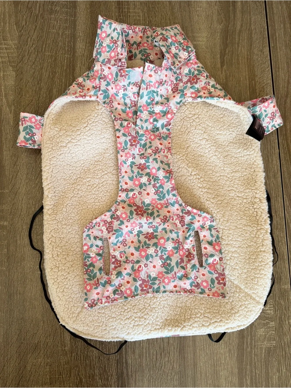 Floral High Collar Dog Winter Coat